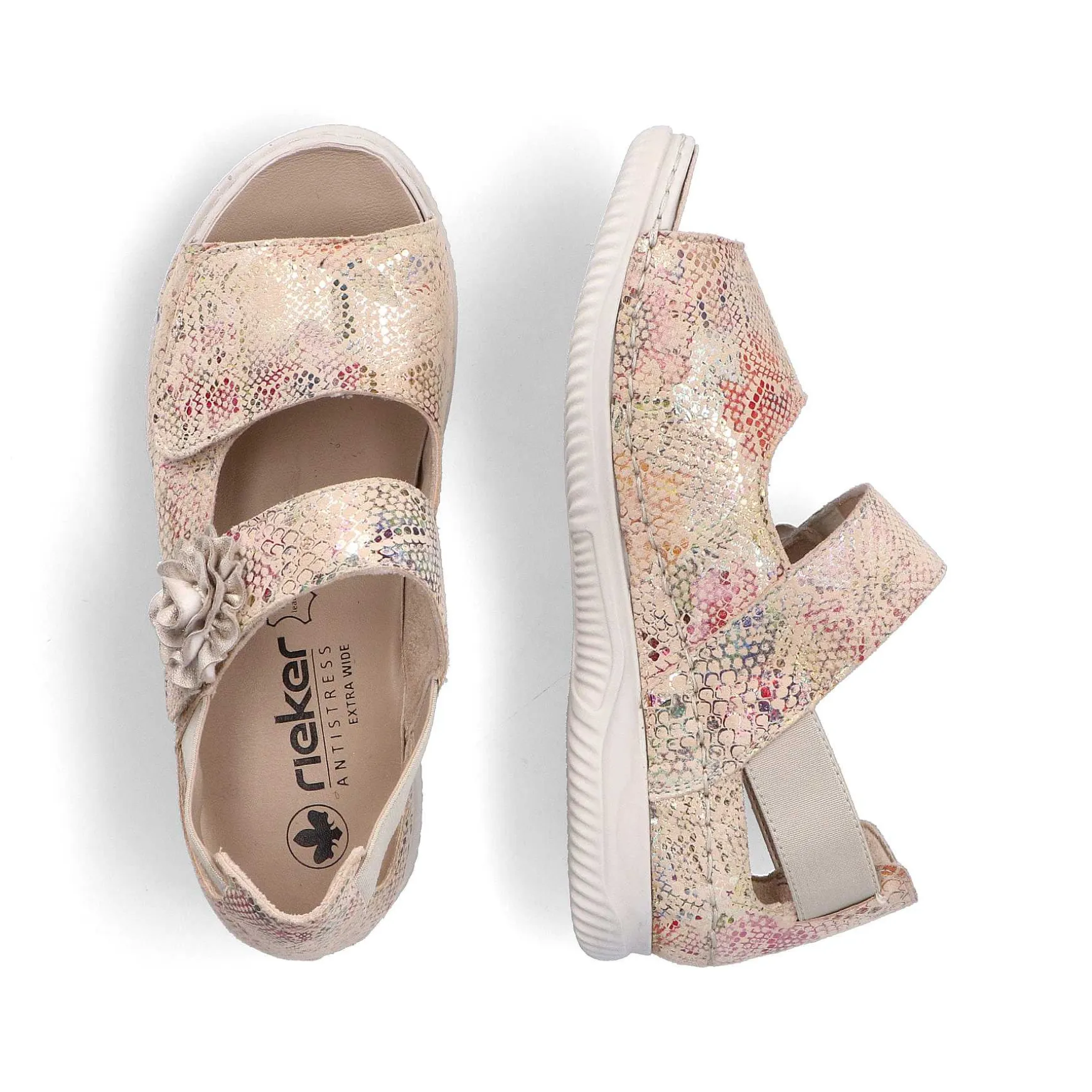 Rieker Women'S Strappy Sandals Multi-Cream