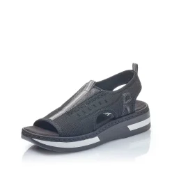 Rieker Women'S Strappy Sandals Night Black