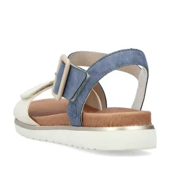 Rieker Women'S Strappy Sandals Pacific Blue-Old White