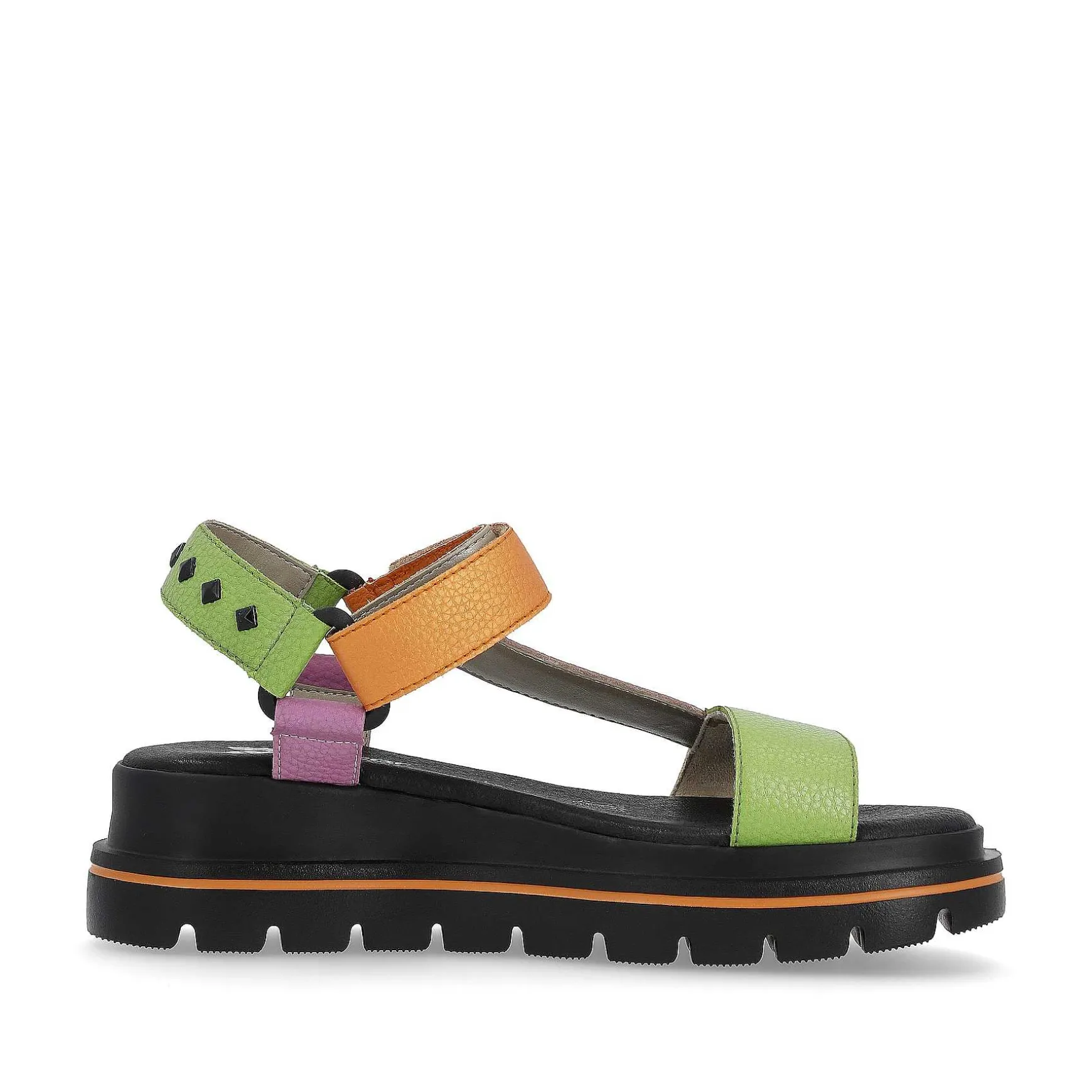 Rieker Women'S Strappy Sandals Black-Green-Pink-Orange