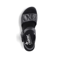 Rieker Women'S Strappy Sandals Asphalt Black