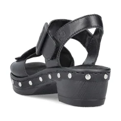 Rieker Women'S Strappy Sandals Asphalt Black
