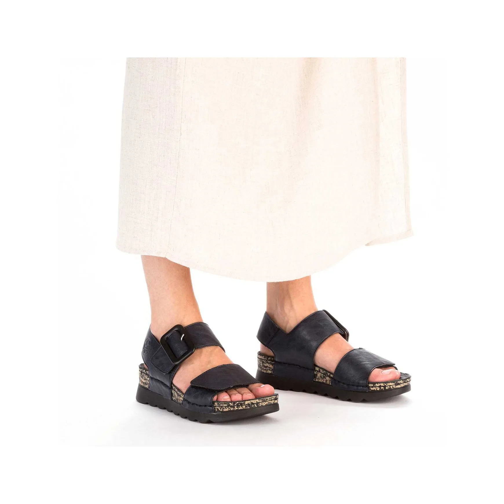 Rieker Women'S Strappy Sandals Steel Blue