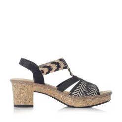 Rieker Women'S Strappy Sandals Jet Black