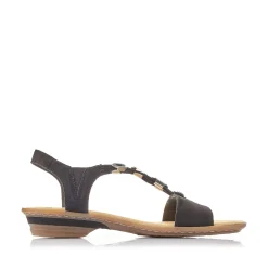 Rieker Women'S Strappy Sandals Jet Black