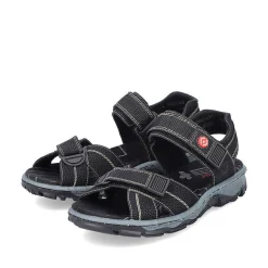 Rieker Women'S Trekking Sandals Asphalt Black
