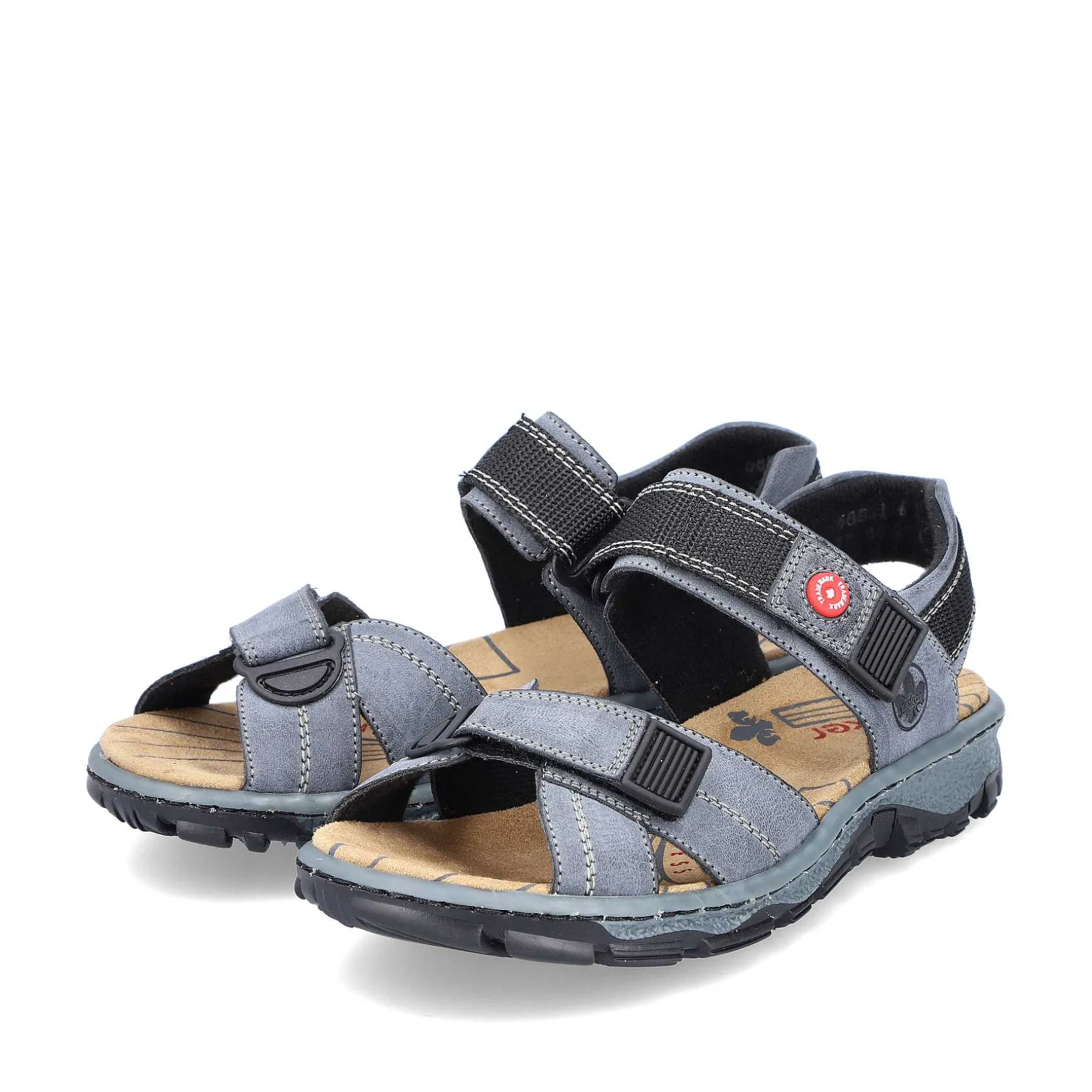 Rieker Women'S Trekking Sandals Blue Gray