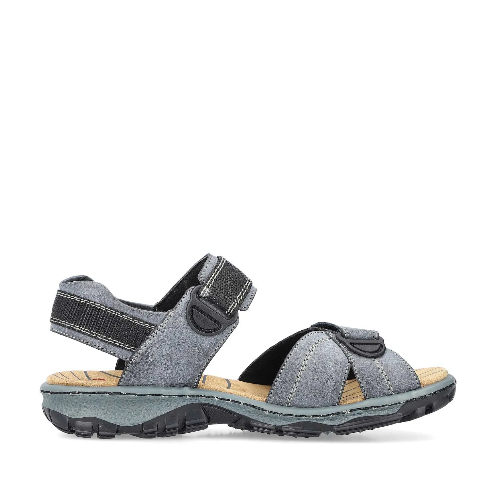 Rieker Women'S Trekking Sandals Blue Gray