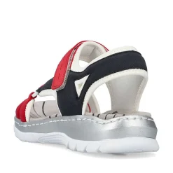 Rieker Women'S Trekking Sandals Fire Red-Navy Blue