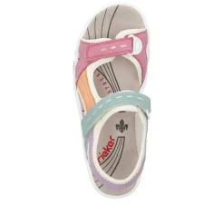 Rieker Women'S Trekking Sandals White-Multicolored