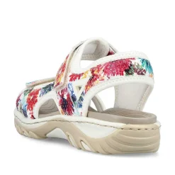 Rieker Women'S Trekking Sandals Floral-Pure White
