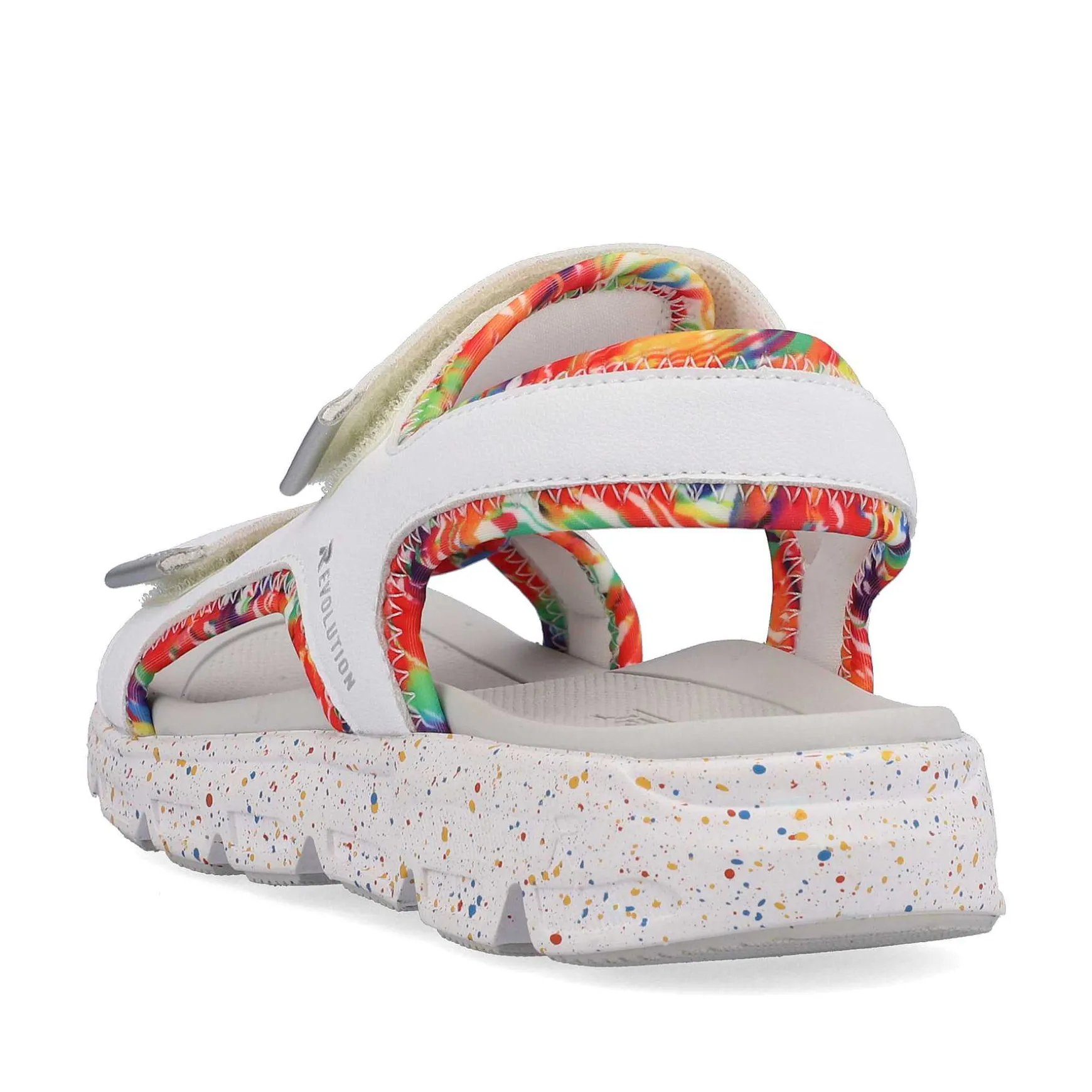 Rieker Women'S Trekking Sandals Swan-White Rainbow