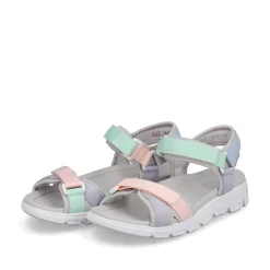 Rieker Women'S Trekking Sandals Mint-Green Soft-Pink Lilac