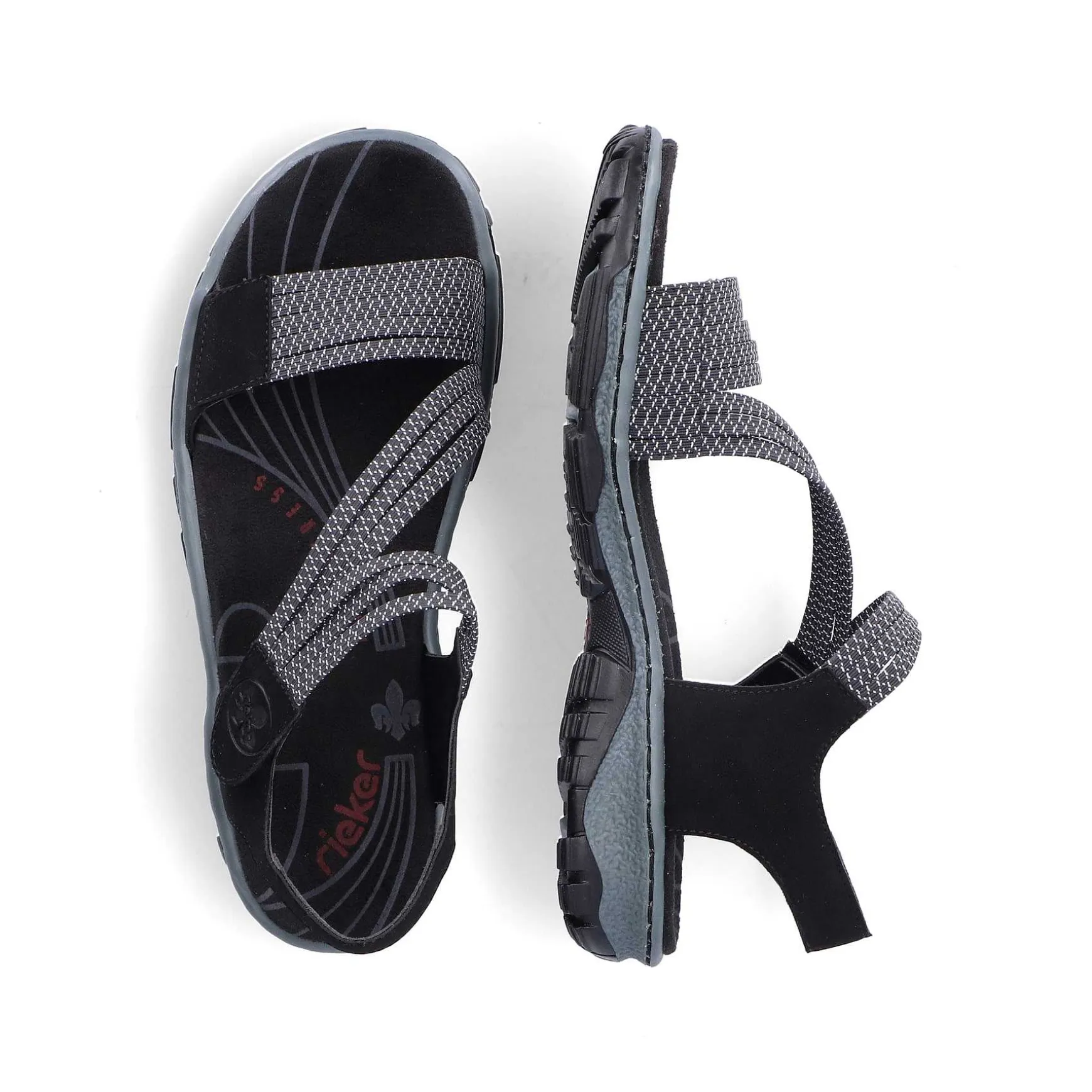 Rieker Women'S Trekking Sandals Graphite Black