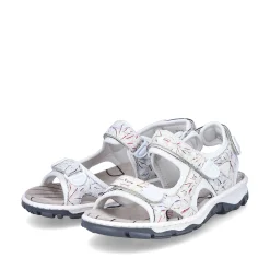 Rieker Women'S Trekking Sandals Pearl White-Multi