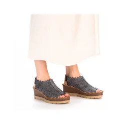 Rieker Women'S Wedge Sandals Slate Blue