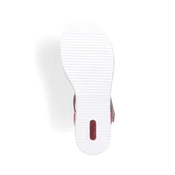 Rieker Women'S Wedge Sandals Purple-Pink-Salmon