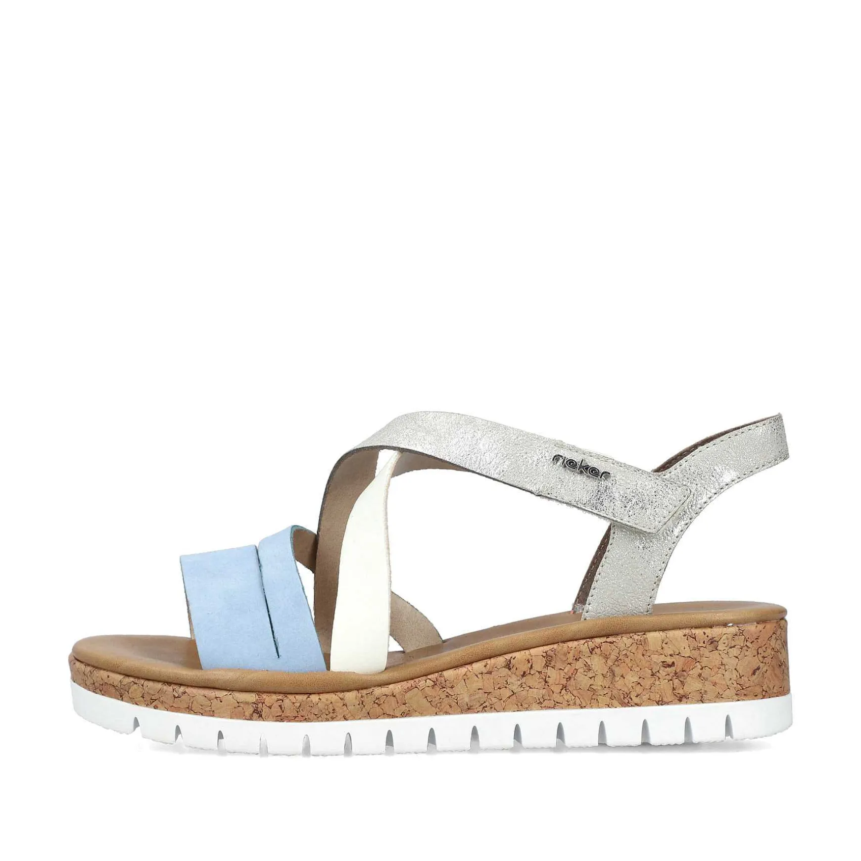 Rieker Women'S Wedge Sandals Pastel Blue