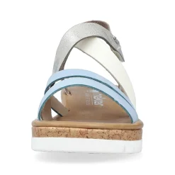 Rieker Women'S Wedge Sandals Pastel Blue