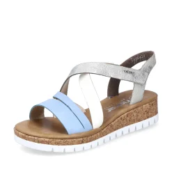 Rieker Women'S Wedge Sandals Pastel Blue