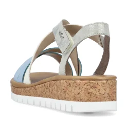 Rieker Women'S Wedge Sandals Pastel Blue