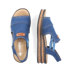 Rieker Women'S Wedge Sandals Sea Blue