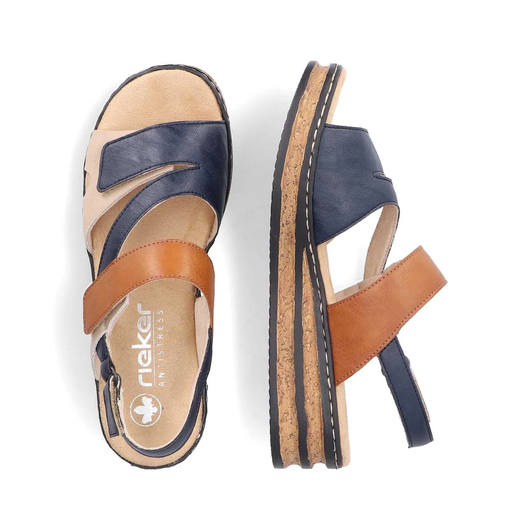 Rieker Women'S Wedge Sandals Slate Blue