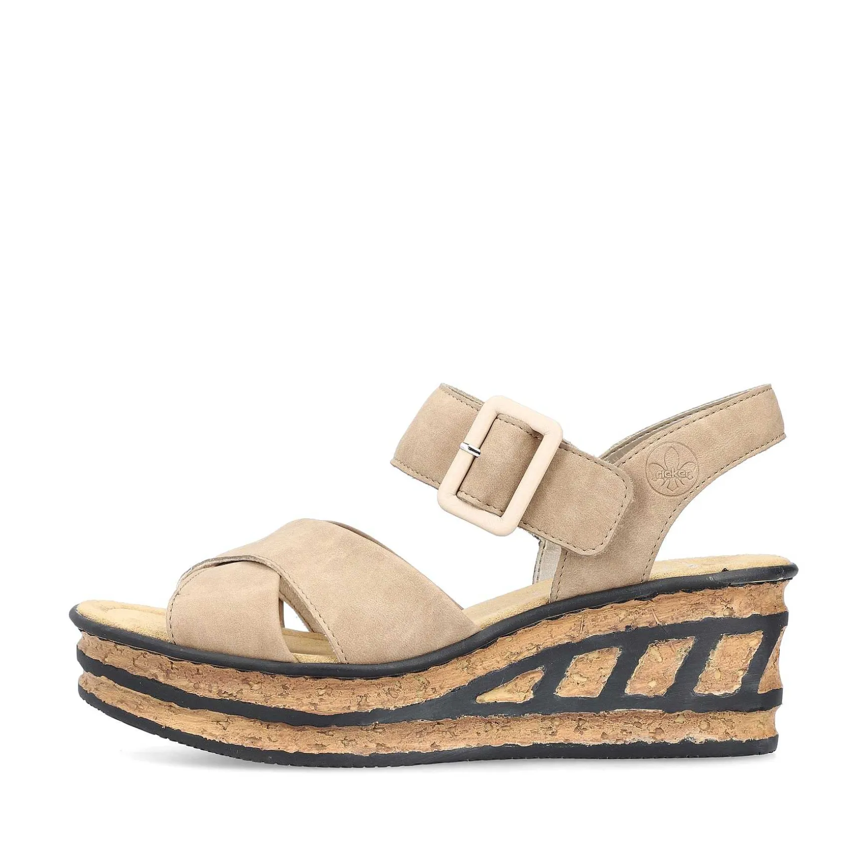 Rieker Women'S Wedge Sandals Sand Beige