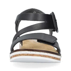 Rieker Women'S Wedge Sandals Matt Black