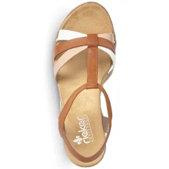 Rieker Women'S Wedge Sandals Coffee Brown
