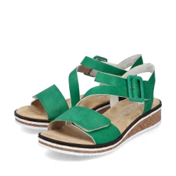 Rieker Women'S Wedge Sandals Grass Green