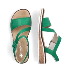 Rieker Women'S Wedge Sandals Grass Green