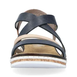 Rieker Women'S Wedge Sandals Navy Blue