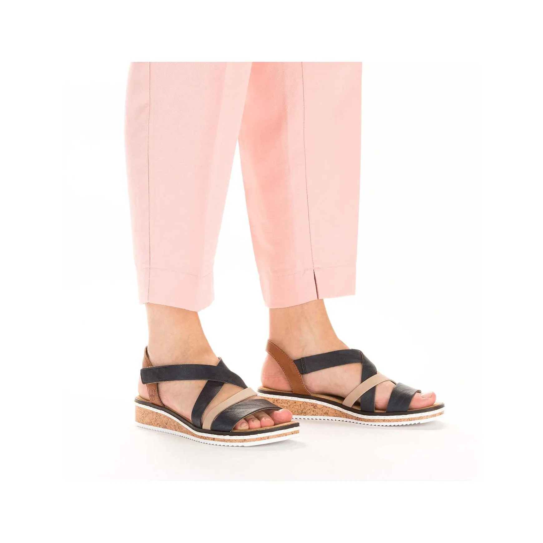 Rieker Women'S Wedge Sandals Navy Blue