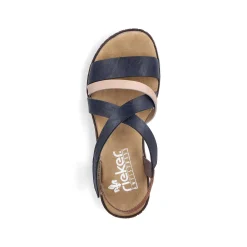 Rieker Women'S Wedge Sandals Navy Blue