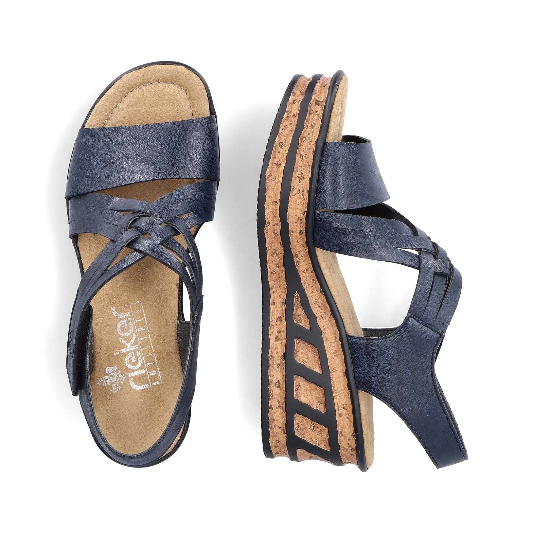 Rieker Women'S Wedge Sandals Slate Blue