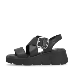Rieker Women'S Wedge Sandals Noir