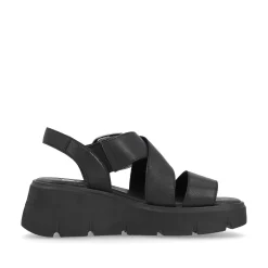 Rieker Women'S Wedge Sandals Noir