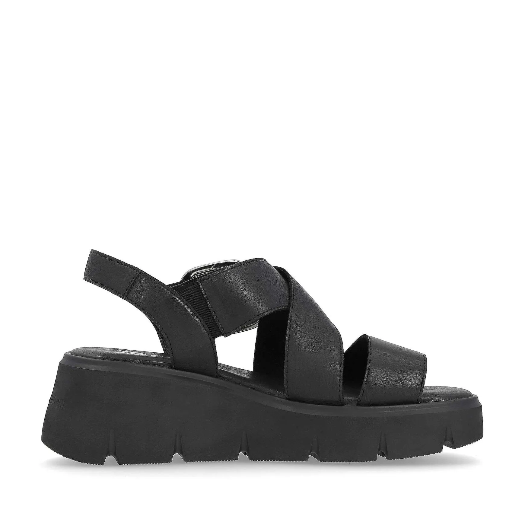 Rieker Women'S Wedge Sandals Noir