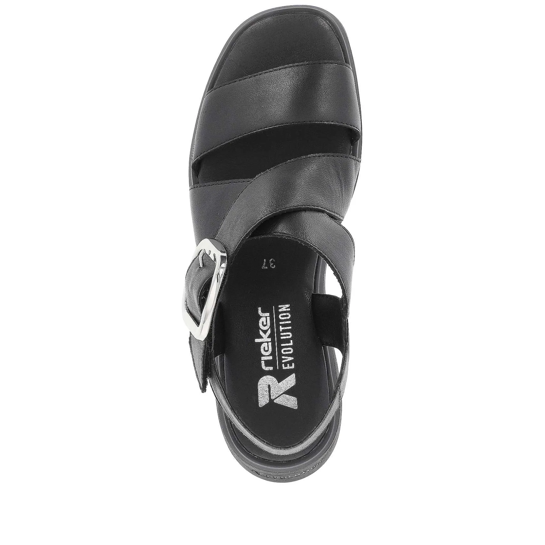 Rieker Women'S Wedge Sandals Noir