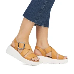 Rieker Women'S Wedge Sandals Saffron
