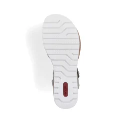 Rieker Women'S Wedge Sandals Silver-Platinum-Metallic