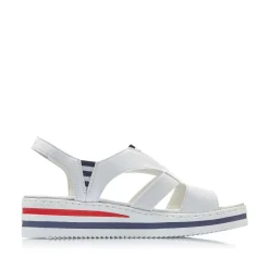 Rieker Women'S Wedge Sandals Pearl White