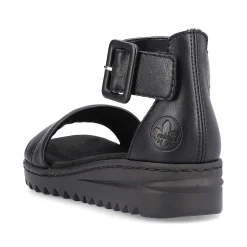 Rieker Women'S Wedge Sandals Asphalt Black