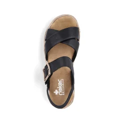 Rieker Women'S Wedge Sandals Graphite Black