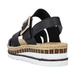 Rieker Women'S Wedge Sandals Graphite Black
