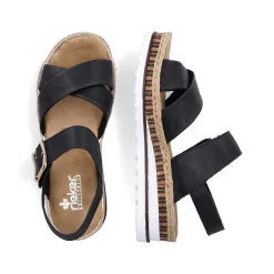 Rieker Women'S Wedge Sandals Graphite Black