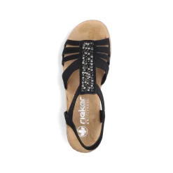 Rieker Women'S Wedge Sandals Night Black
