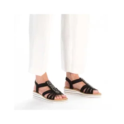 Rieker Women'S Wedge Sandals Night Black