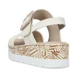 Rieker Women'S Wedge Sandals Light Beige